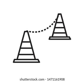 Sign road cone icon illustration