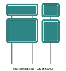sign Road are empty. Mark location. Road signs are empty different shapes. Signposts on poles. Vector illustration.