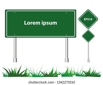 Sign road green Blank vector illustration