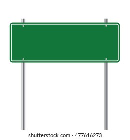 sign road green Blank  vector illustration