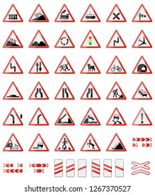 Sign Road Set Warning Attention