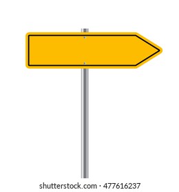sign road yellow Blank  vector illustration