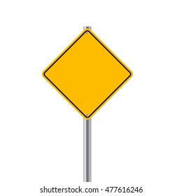 sign road yellow Blank  vector illustration