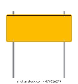 Sign Road Yellow Blank  Vector Illustration