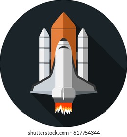 Sign of the rocket. Vector Shuttle. Spaceship