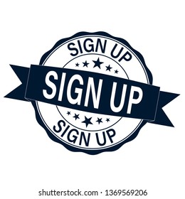 sign up rubber stamp vector illustration isolated