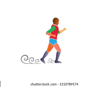 Sign run style vector for design work.