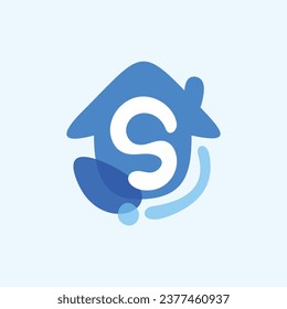 Sign S house logo Design. Letter S home logo design vector. Abstract logo design for real estate company business.