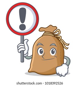With sign sack character cartoon style