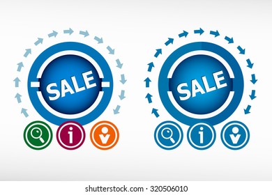 Sign of sale and creative design elements. Flat design concept.