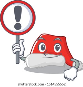 With sign santa hat isolated in the mascot