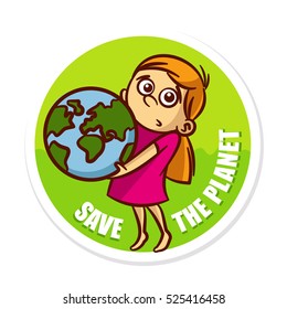 Sign Save Nature Logo Vector illustration Sticker
