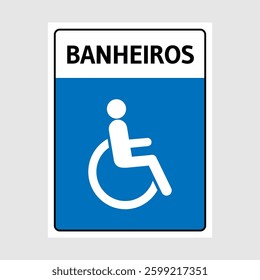 sign saying disabled bathroom in Portuguese