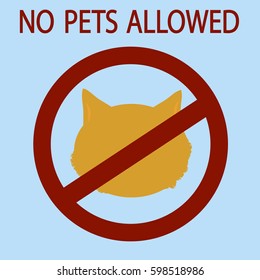sign saying - warning no pets allowed - illustration