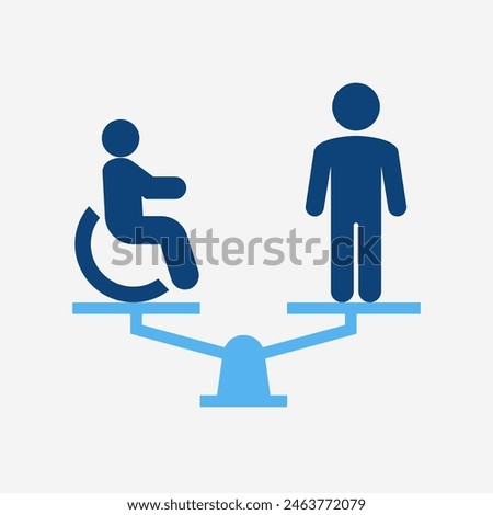 Sign Scale Equal Disability People Icon