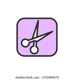 Sign, scissors icon. Simple color with outline vector elements of shopping center icons for ui and ux, website or mobile application