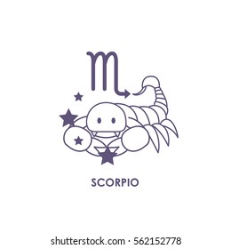 Sign Scorpio Zodiac Horoscope .vector illustration background