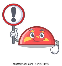 With sign semicircle character cartoon style