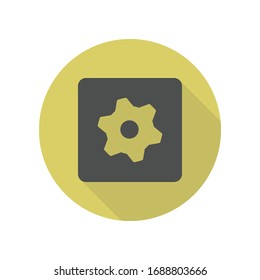 sign of settings long shadow icon. Simple glyph, flat vector of web icons for ui and ux, website or mobile application