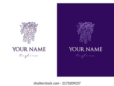 A sign in the shape of a bunch of grapes for a cosmetics company. A clean, minimalistic sign.