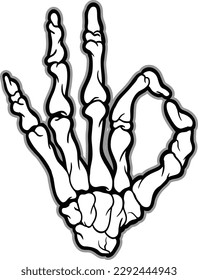 sign in the shape of a hand skeleton