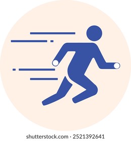 El signo o la forma de una persona que corre