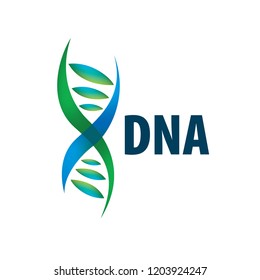 Sign in the shape of a spiral DNA. Vector illustration.