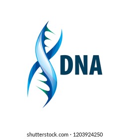 Sign in the shape of a spiral DNA. Vector illustration.
