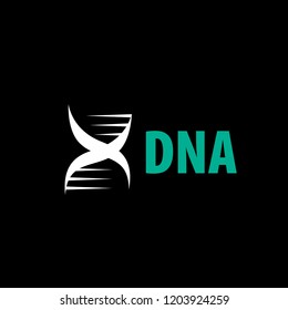 Sign in the shape of a spiral DNA. Vector illustration.