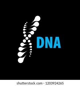 Sign in the shape of a spiral DNA. Vector illustration.