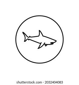 Sign sharks, Shark icon on white background.