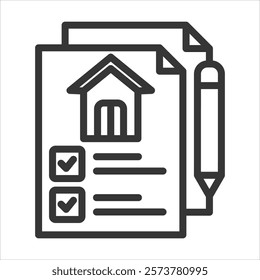 Sign Up Sheet Outline Icon Vector Illustration