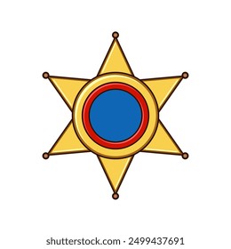 sign sheriff badge cartoon. cowboy western, texas officer, government label sign sheriff badge sign. isolated symbol vector illustration