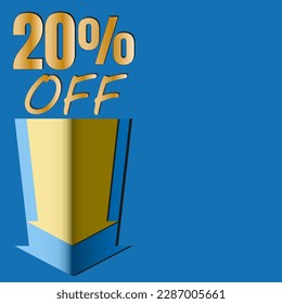 Sign for shop, in gold and blue