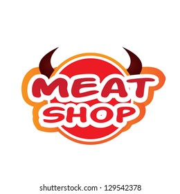 Sign - Shop meat. The idea for the design. vector
