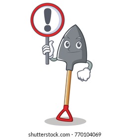With sign shovel character cartoon style