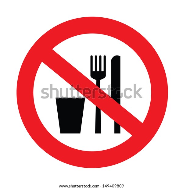 Sign Showing No Food Drink Allowed Stock Vector (Royalty Free) 149409809