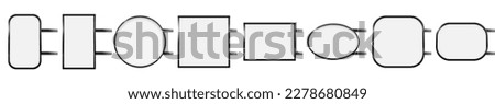 Sign, signage mounted, round light box on stand pole, vector shop or cinema lightbox board. Sign or signboard mockup for store, signboard or street sign frame