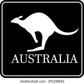 sign silhouette kangaroo
