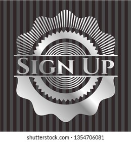 Sign Up silver shiny badge