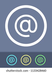 At Sign - Simple Icons. A minimalistic vector icon.