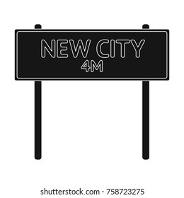 Sign single icon in black style.Sign vector symbol stock illustration web.