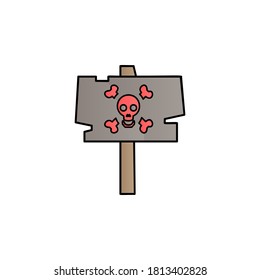 Sign with a skull color gradient vector icon