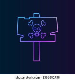 Sign with a skull nolan icon. Simple thin line, outline vector of halloween icons for ui and ux, website or mobile application