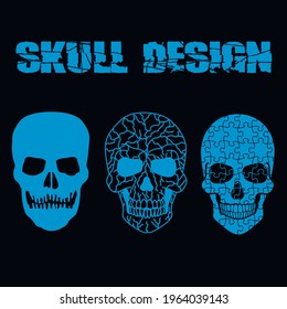 sign with skull puzzle, grunge vintage design t shirts