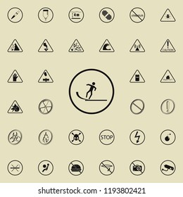 sign slippery road icon. Warning signs icons universal set for web and mobile