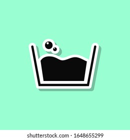 Sign of a small soapy wash sticker style icon. Simple thin line, outline, glyph, flat vector of wash icons for ui and ux, website or mobile application