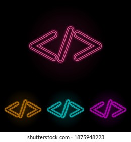 the sign is smaller color neon set. Simple thin line, outline vector of web icons for ui and ux, website or mobile application