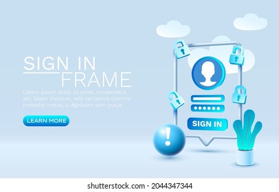Iniciar sesión en pantalla móvil de smartphone, pantalla móvil de tecnología. Ilustración del vector