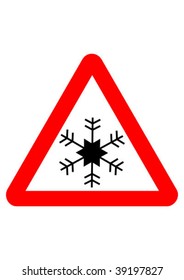 Sign with snowflake - vector illustration